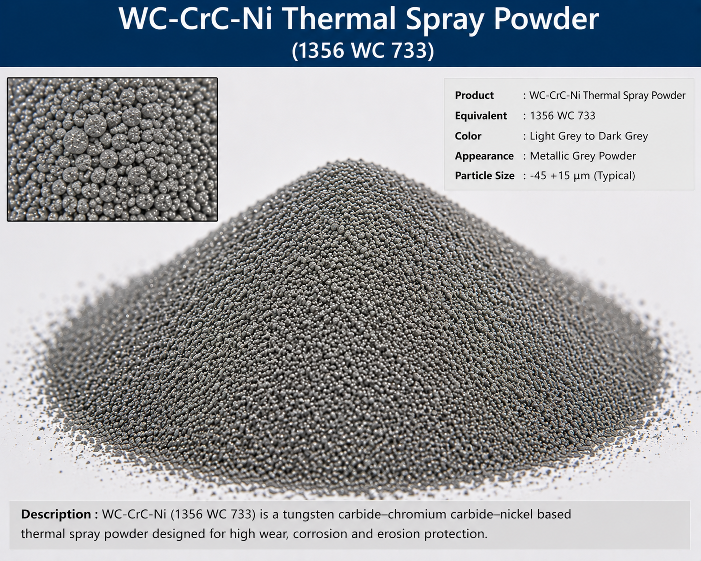 WC-CrC-Ni Thermal Spray Powder (1356 WC 733)