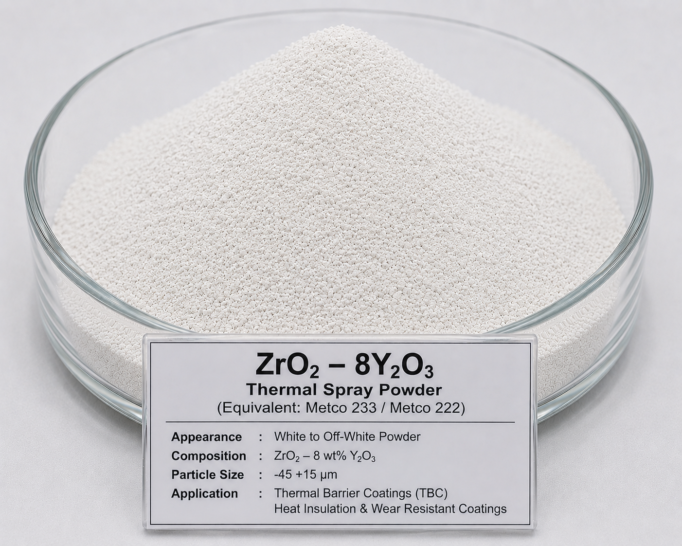 ZrO₂ – 8Y₂O₃ Thermal Spray Powder (Metco 233 / Metco 222)